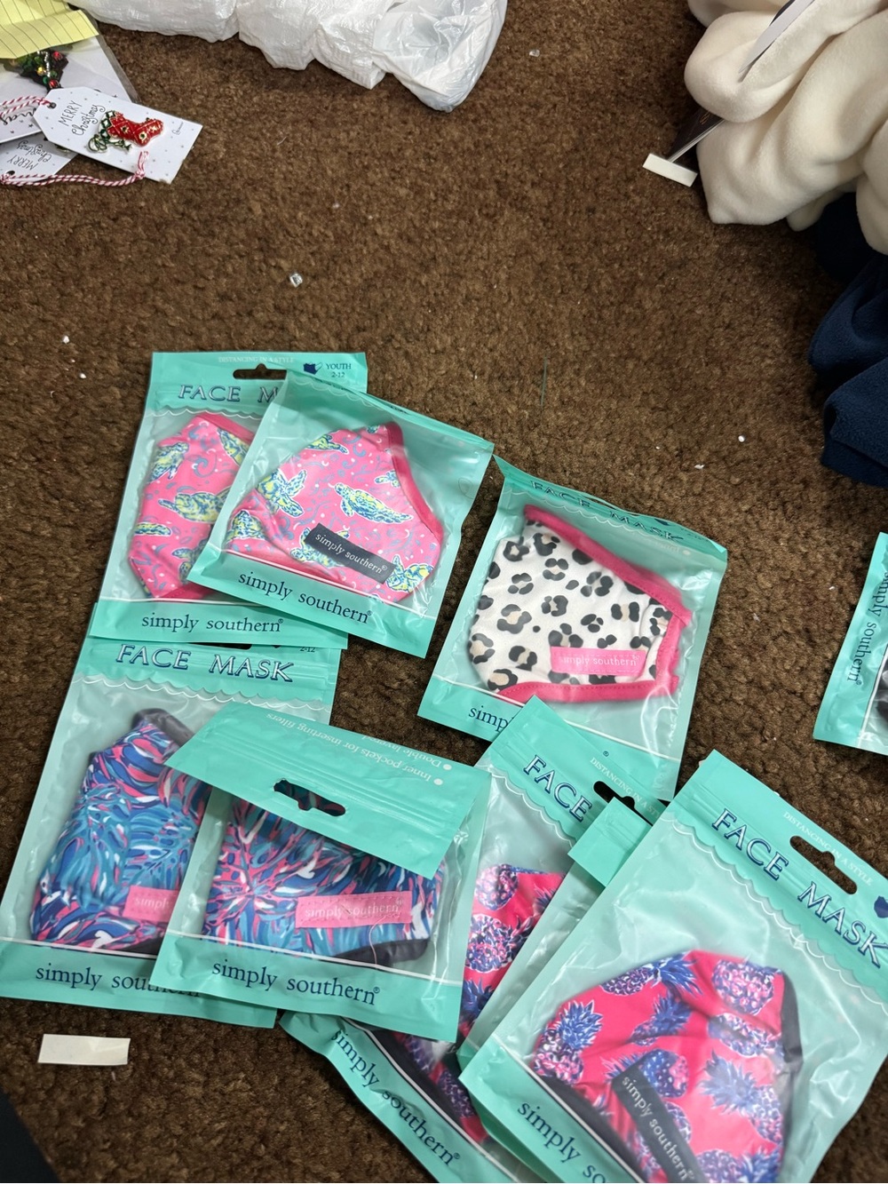 Simply Southern Kids Pink Floral & Leopard Print Face Masks - Pink